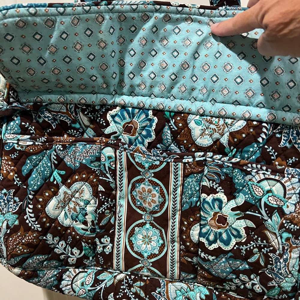 Vera Bradley Blue and Brown Floral Travel Bag Set - Picture 3 of 7
